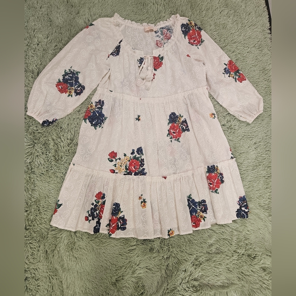 Tory Burch Floral Embroidered Ruffle Dress - Picture 6 of 11